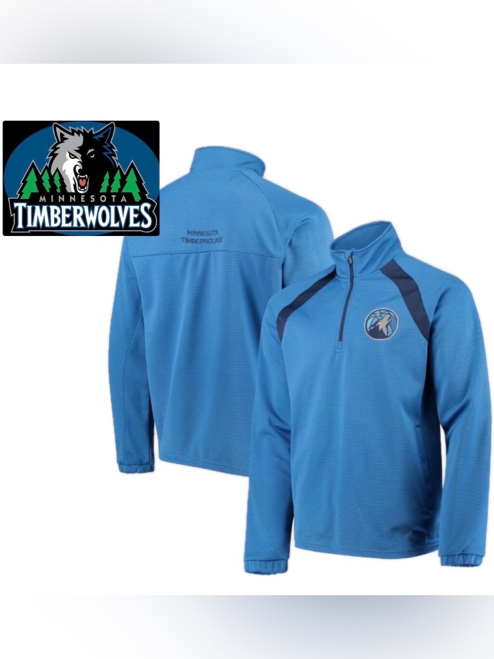 NWT [G-III] Minnesota Timberwolves NBA 1/4 Zip Pullover Sweatshirt Youth L 16/18